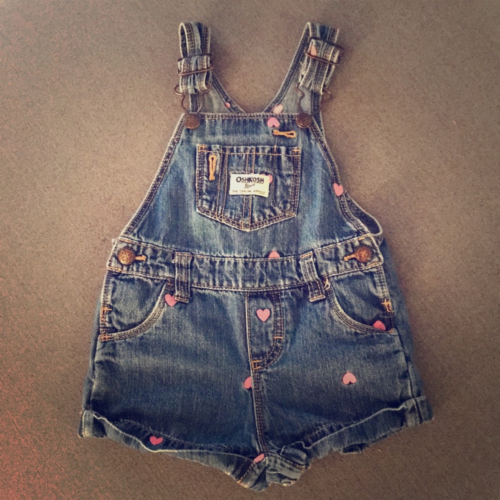 OSHKOSH B'GOSH® Baby Girl 12M Heart Denim Jumper